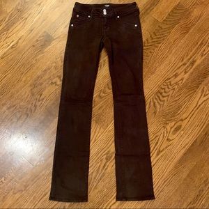 HUDSON Sz 25 Straight Leg Dark Brown Flap Pockets